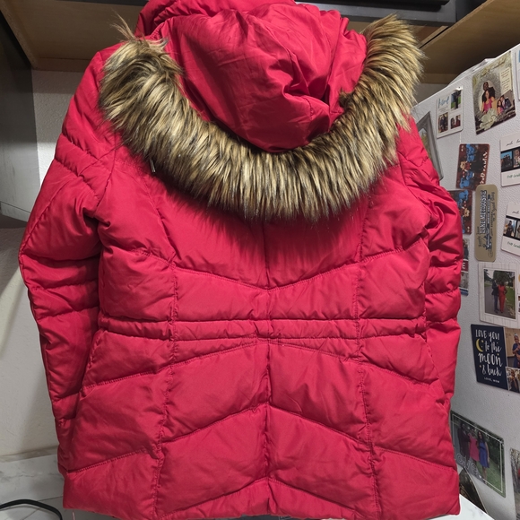 Women's Red Puffer Jacket - Picture 6 of 10